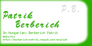 patrik berberich business card